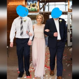 NW Nightway Women's Size 6 Champagne Long Dress Empire Waist Formal Bridal